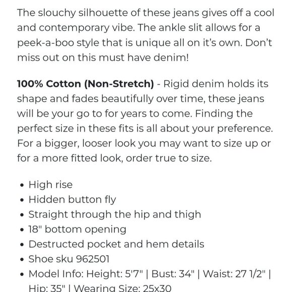 Free People We The Free NWT Long Lines Slit Straight Jeans Vintage Light Size 27 - Picture 11 of 12